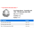 thumbnail image 2 of Front Engine Mount - Compatible with 1986 - 1993 Mercedes-Benz 300E 1987 1988 1989 1990 1991 1992, 2 of 2