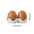 thumbnail image 3 of 2 Pack Ceramic Egg Shape Seasoning Jar Set Kitchen Powder Sprinkler Cute Condiment Bottle Dual Pepper Shaker with Base, Brown, JKODE, 3 of 6