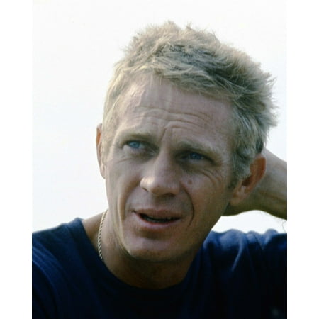 Steve McQueen 1963 portrait in blue sweat-shirt King of Cool 4x6 photo poster