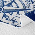 thumbnail image 5 of Erosebridal Vintage Nautical Print Quilt Full,Compass Ship Sketches Full Bedspread Sets For Boys,3-Piece, 5 of 7