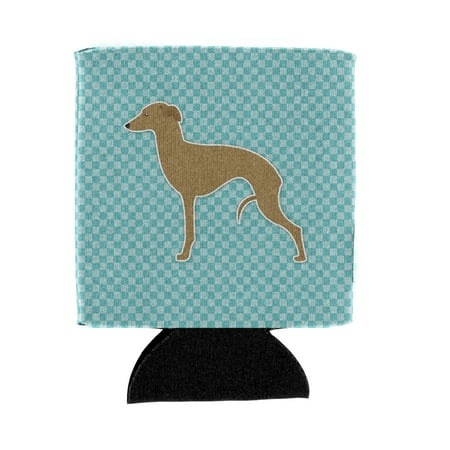 

Carolines Treasures BB3714CC Italian Greyhound Checkerboard Blue Can or Bottle Hugger Can Hugger multicolor