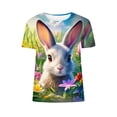 thumbnail image 5 of successthop Easter Clothes Women Cross Print Casual Short Sleeve Vacation T Shirt Crewneck Tops Summer Beach Clothes 3XL, 5 of 5