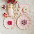 thumbnail image 4 of Amdohai 8PCS Disposable 270mL Paper Cups Pink Stripes Tableware Set Ecological Degradable, 4 of 9