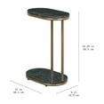 thumbnail image 4 of Beautiful Lane Drink Table by Drew Barrymore, for Living Rooms, Green Marble and Gold Finish, 4 of 11