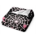 thumbnail image 2 of DouZhe Ultra-Soft Micro Fleece Lightweight Flannel Bed Blanket, Halloween Pink Spider Web Print Cozy Warm Throw Blankets, 80"x60", 2 of 7
