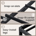 thumbnail image 6 of Ledrem Heavy Duty King Bed Frame, 16" in Metal Bed Frame, 1100 lb Capacity, No Box Spring Needed, Under-Bed Storage, Easy Assembly, Mattress Retainers, 6 of 9