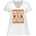 thumbnail image 3 of Inktastic Ugly Thanksgiving Sweater Design with Turkey and Football Women's Plus Size V-Neck T-Shirt, 3 of 5