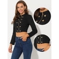 thumbnail image 2 of Chaqueta corta de manga larga con cremallera y cuello levantado de ante sintético para mujer Negro XS, 2 of 4