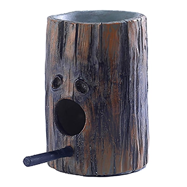 Methold Comedero creativo para pájaros, adorno de resina, comedero para pájaros vívido, comedero para pájaros de madera, dispositivo de Suministros de alimentación y agua para mascotas Methold PT001127-00