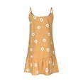 thumbnail image 6 of Dresses for Women Holiday Plus Size Dresses Summer Women's Casual Sleeveless Loose Print Short Dress Yellow M, 6 of 9