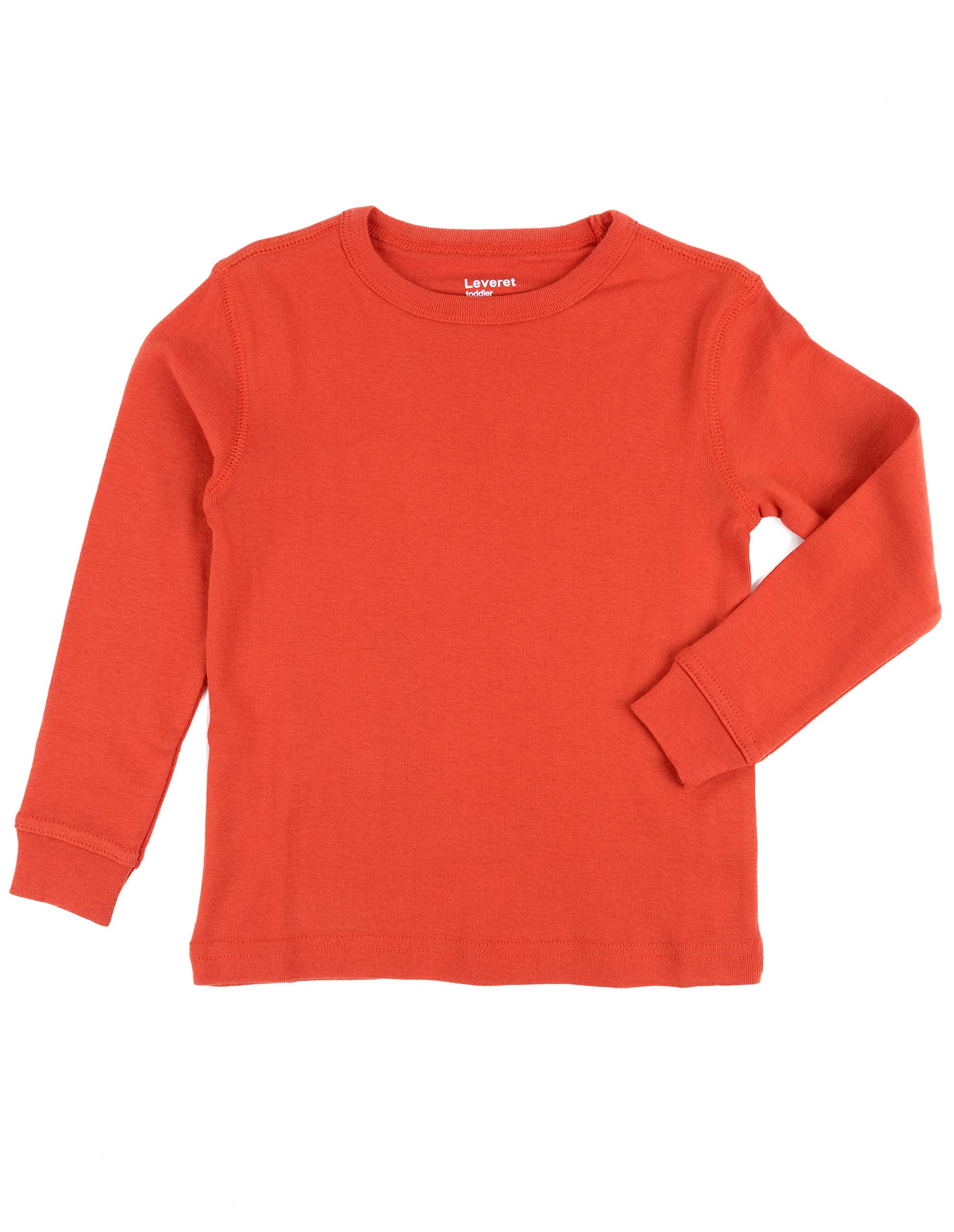 DOTDOG Unisex Kids Soft 100% Cotton Jersey Long-Sleeve T-Shirts Crewneck Tees for Boys or Girls Age 3-12 Years 