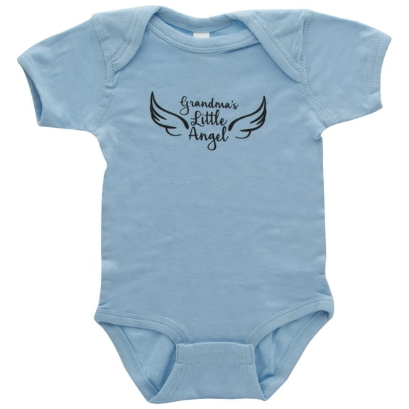 Grandma's Little Angel 100% Cotton Baby Blue Bodysuit, 12M