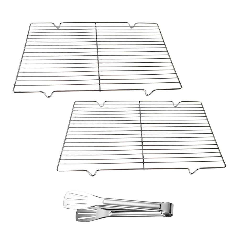 HLONK Checkered Chef Cooling Rack Set of 2 Stainless Steel, Oven Safe Grid Wire Cookie Cooling