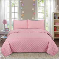Your Zone Cotton Flannel Quilt Set, Twin/Twin XL, Polar Pink