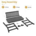 thumbnail image 5 of Dycanpo Outdoor Bench, 47” HDPS Bench with Armrest for Garden, Patio, Backyard, Dark Gray, 5 of 10