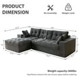thumbnail image 2 of BYBYME 104" Cloud Sectional Couch with L-Shape Chaise Modern Soft Comfy Modular Plush Sofa for Living Room,No Assembly Required,Right Facing Chaise,Grey, 2 of 9
