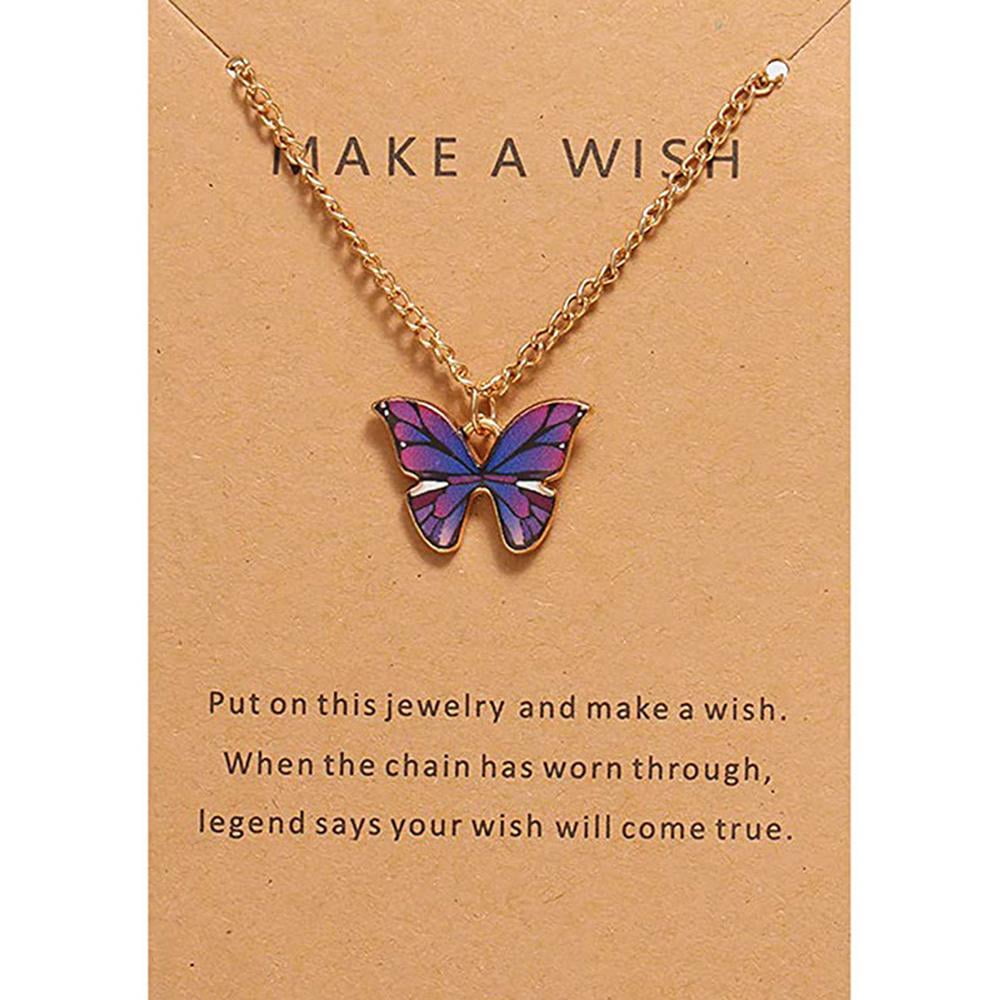 Fashion Jewelry Lady Girl butterfly collarbone necklace pendant 18k gold plated