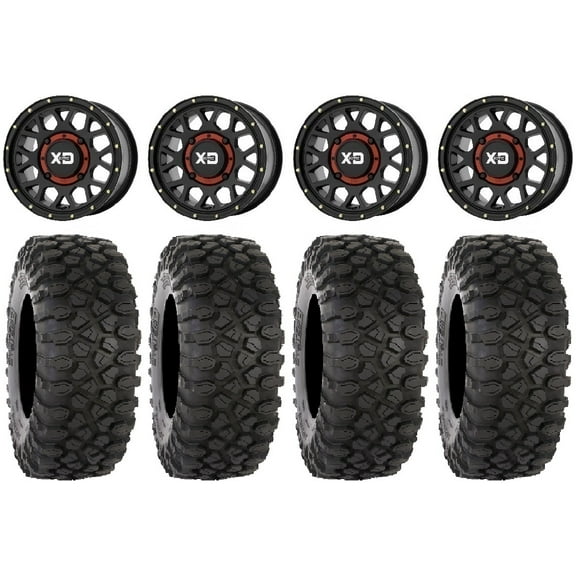 KS135 Grenade Black 15" Wheels 30" XC450 Tires Can-Am Commander Maverick Renegade Outlander Defender