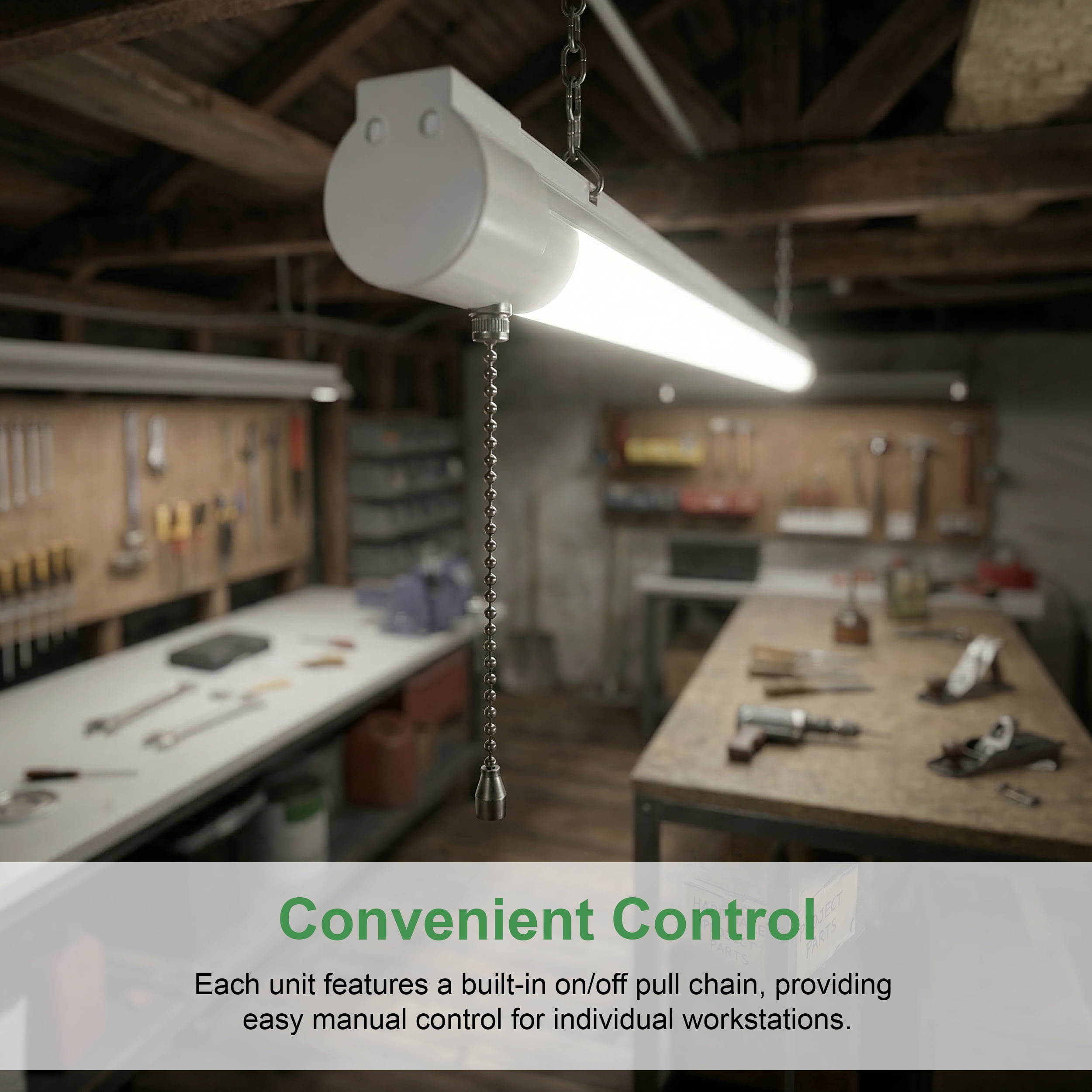 MaxLite 4 feet , 2 Pack LED Shop Light Fixture, 23W 120V, 23W, Linkable, for Garage, Workshop, Basement, Warehouse, White - 2 Value Pack