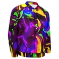 thumbnail image 5 of Rave Rainbow of Glow Stick Fire Baseball Jersey Fashion Ribbed Sleeve Man Women's Jacket Motion Tops XXS-6XL, 5 of 7
