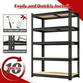 thumbnail image 7 of REIBII Set of 2 Storage Shelves Units 5 Tier Adjustable Garage Shelving Heavy Duty 1800LBS Metal Shelving,28"Lx11.8"Wx60"H, 7 of 7