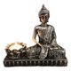 thumbnail image 2 of de Buda, candeliere de estatua de Buda, candeliere de de Buda, candeliere de meditación, para decoración de interiores y exteriores de Plata antigua Macarena Candelero Tealight, 2 of 8