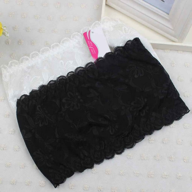 Lady Boob Tube Top Cropped Women top bra; Lace Stretch Strapless Girls  Floral Lace Crop Top Bra 