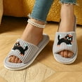thumbnail image 3 of CYRBOKO Fuzzy Slippers for Women, Comfy Warm Open Toe Badroom Houses Slippers Gray Size 5-6, 3 of 6