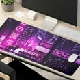 thumbnail image 6 of XL Extended Large Gaming Mouse Pad 31.5x11.8 in Desk Mat Mouse Pads, Tokyo Street Pixel Art Desk Pad Laptop Mousepad PC Keyboard Waterproof Non-Slip Table Mat Purple Retro Japanese Desktop Mat, 6 of 6