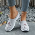 thumbnail image 3 of Dakaela Mules for Women 2026 Summer Woven Slip on Walking Sneakers Flower Embroidery Orthopedic Closed Toe Slides with Arch Support Grey 7.5, 3 of 7