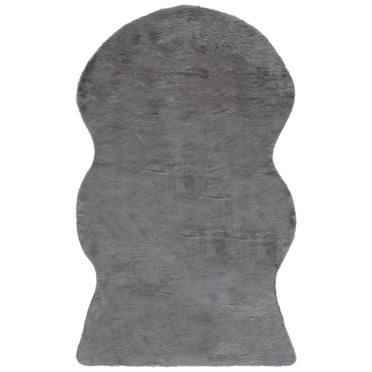 SAFAVIEH Faux Sheep Skin Alexus Geometric Area Rug, Grey, 5' x 8'