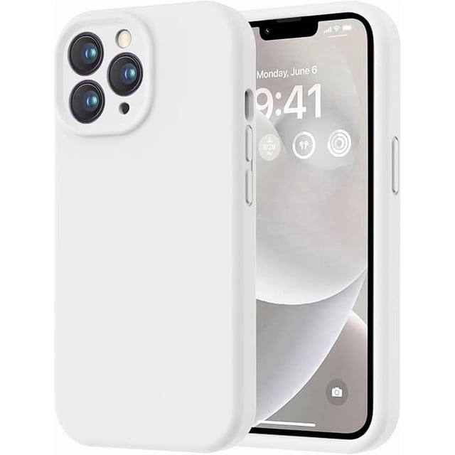 Silicona Premium, Protección de Cámara, a Prueba de Golpes. Blanco. para iPhone 13 Pro Max 6.7"