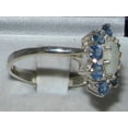 thumbnail image 4 of LBG British Made 925 Sterling Silver Natural Opal & Sapphire Womens Promise Ring - 33 size options - Size 10.5, 4 of 9