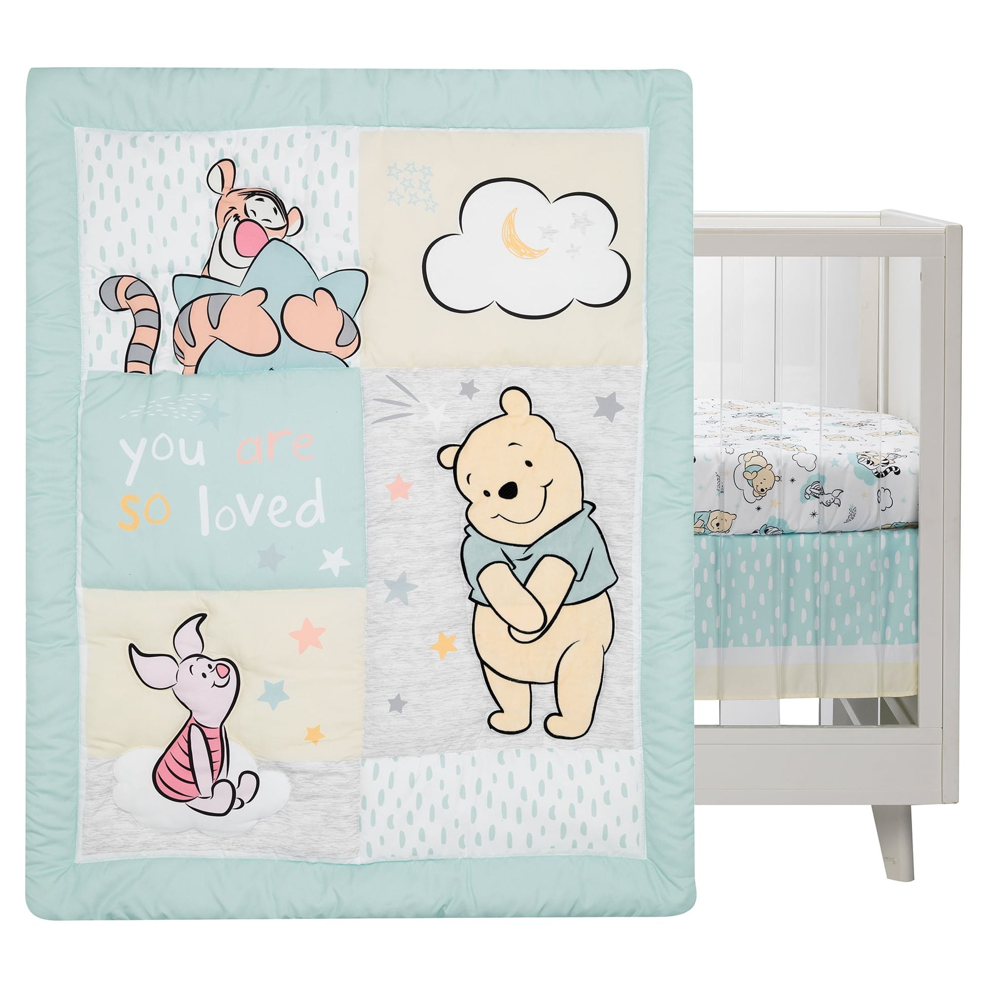 Lambs Ivy Disney Baby Winnie The Pooh Hugs 3 Piece Nursery Crib Bedding Set