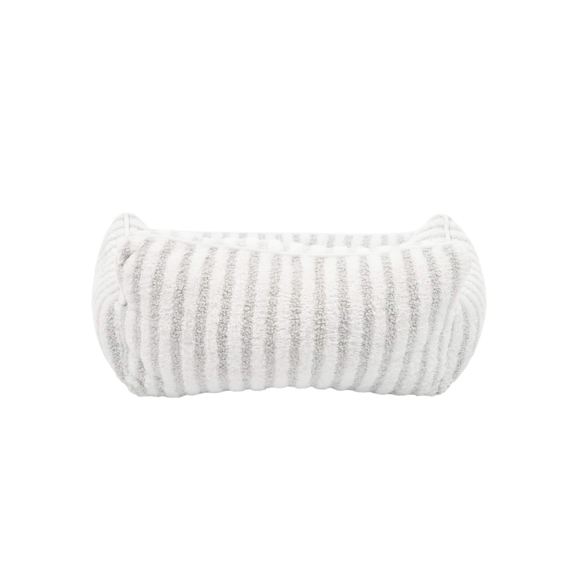 Oodles Striped Sherpa Sofa Lounger Pet Bed, Gray, One Size, 27" x 21" x 15"