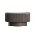 thumbnail image 7 of Kevinplus 35.43" Modern Round Marble Pattern Coffee Table with Sturdy Pedestal for Living Room, Dark Brown, 7 of 7