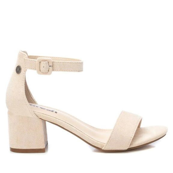 Women's Block Heel Suede Sandals BG By XTI, 17078903 Ivory