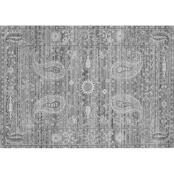 Ahgly Company Indoor Rectangle Persian Gray Traditional Area Rugs, 2' x 5'