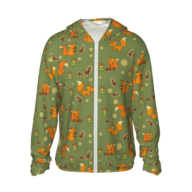 Balery Squirrel And Nuts Sudadera ligera de manga larga con capucha y protección solar UPF 50+ para hombre y mujer, ideal para pesca y running-XX-Large
