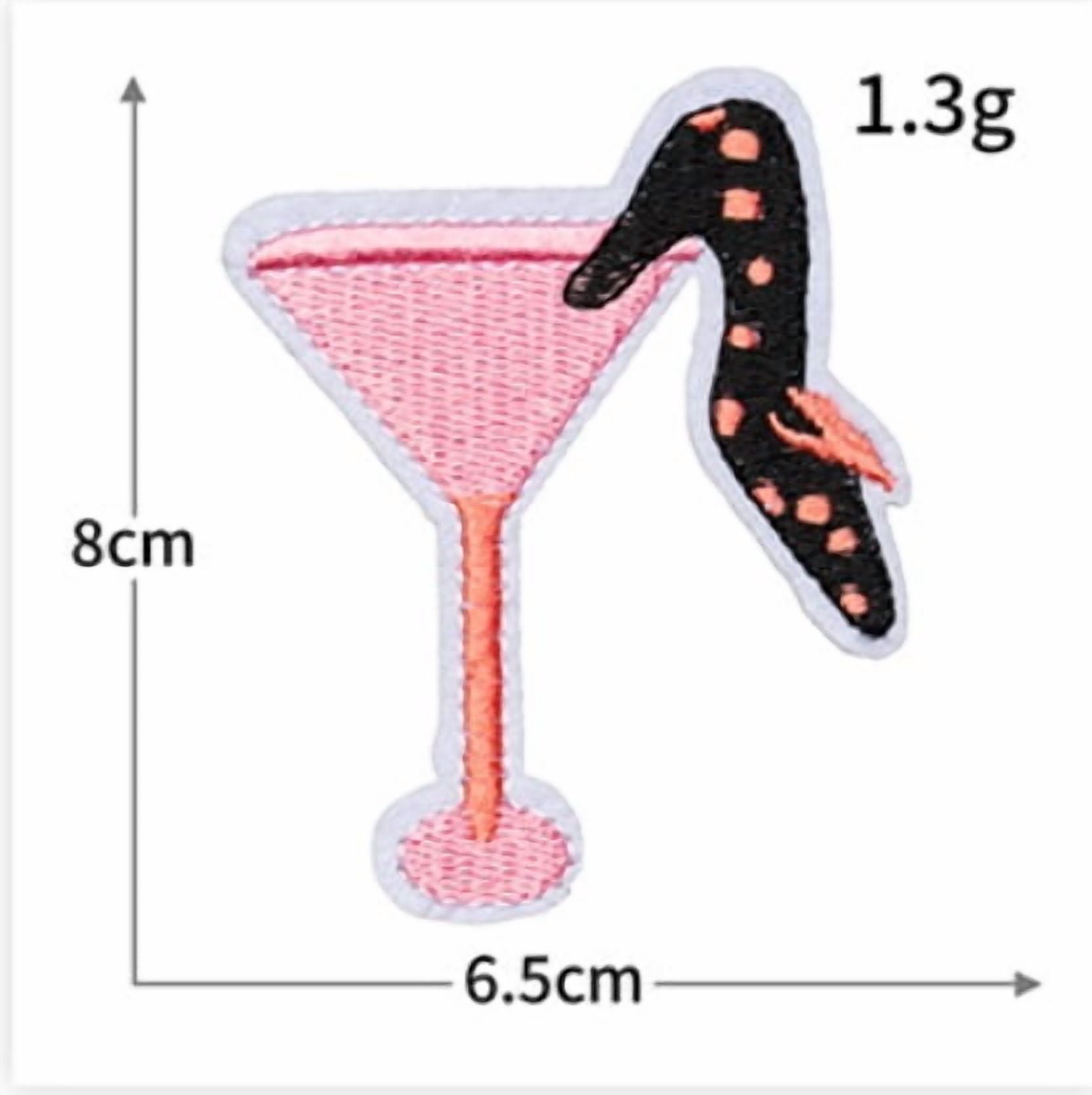 4 Packs of Pink Embroidered Patches - DIY Cloth Stickers for Valentine's Day Decoration