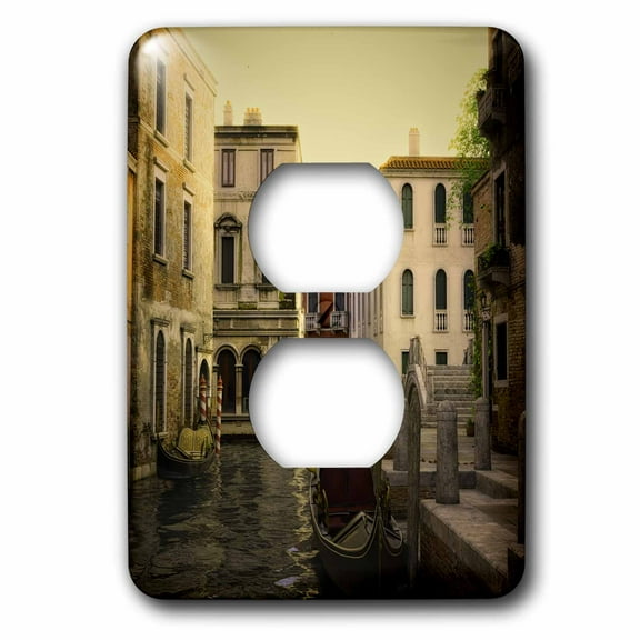 3dRose, Gondolas in the Canals of Venice Near Sunset, 2 plug outlet cover