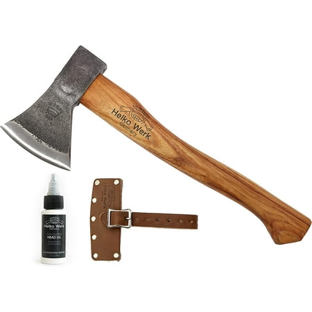 1844 Helko Werk Germany Traditional Rheinland Hatchet - Made in Germany Camping Hatchet and Bushcraft Backpacking Handmade German Hatchet - Head 1.25 lbs Handle 14 in. (Rheinland Hatchet) #11326