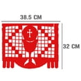 thumbnail image 3 of Papel Picado Religioso | Guirnaldas | Enramado | 5 tiras de 5 metros | diseño religioso rojo y blanco con colores vibrantes | enramada mexicana artesanal | decoración de plastico picado, 3 of 6
