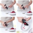 thumbnail image 5 of Deshuesador de cerezas, deshuesador de cerezas con soporte de silicona suave y eje de acero inoxidable, deshuesador de frutas para hacer mermelada de cereza, gelatina, cocinar (negro) brillar Electrónica, 5 of 5