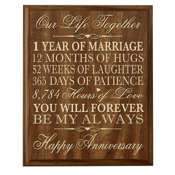 1st Wedding Anniversary Wall Plaque Our Life Together 12x15 Black Walmart Com Walmart Com