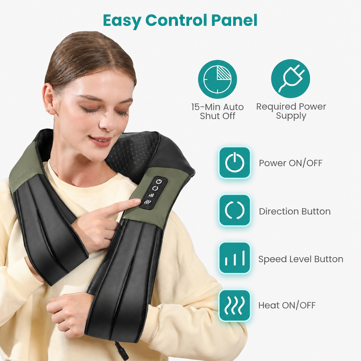 Nekteck Shiatsu Neck Massager with Heat photo 4