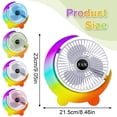 thumbnail image 3 of Gradient Atmosphere Desktop Fan,USB Rechargeable Quiet Circulation Desk Fan,Multi Speed Portable Small Table Fan for Indoor Outdoor Dorm Bedroom(White), 3 of 8