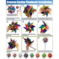 thumbnail image 6 of 10 Pieces 9.5 Inches Rainbow Pinwheels Windmill Wind Spinners Outdoor for Yard Garden Lawn Bird Repellent, Plastic Foil Reflective Colorful Pin Wheels for Rainbow Pride Decorations, 6 of 6