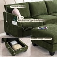thumbnail image 6 of 124" Modular Sectional Sofa, 6-Seater U&L Shaped Modern Linen Cloud Couch with Storage Ottoman & USB Ports for Living Room, 6 of 7