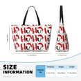 thumbnail image 2 of Lafuoo HOHOHO Christmas Pattern Large Capacity Beach Travel Bag, Zipper Pocket Handbag Shoulder Bag, Suitable for Beach, Pool, Gym-One Size, 2 of 5